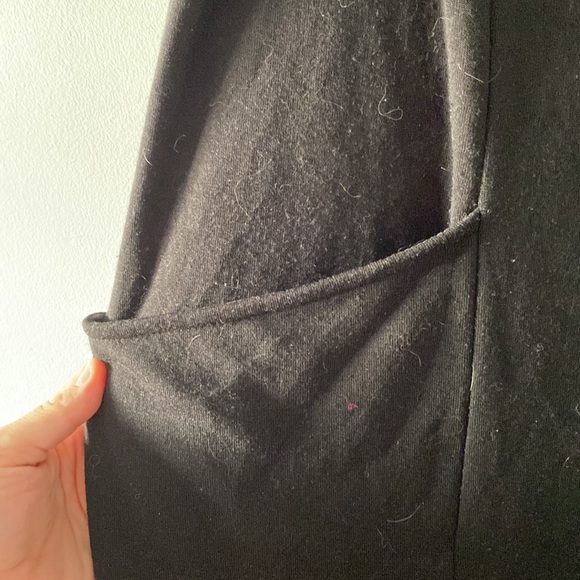 Michel Studio Black Sequin Arm Fleece Dress with pockets - Picture 2 of 4